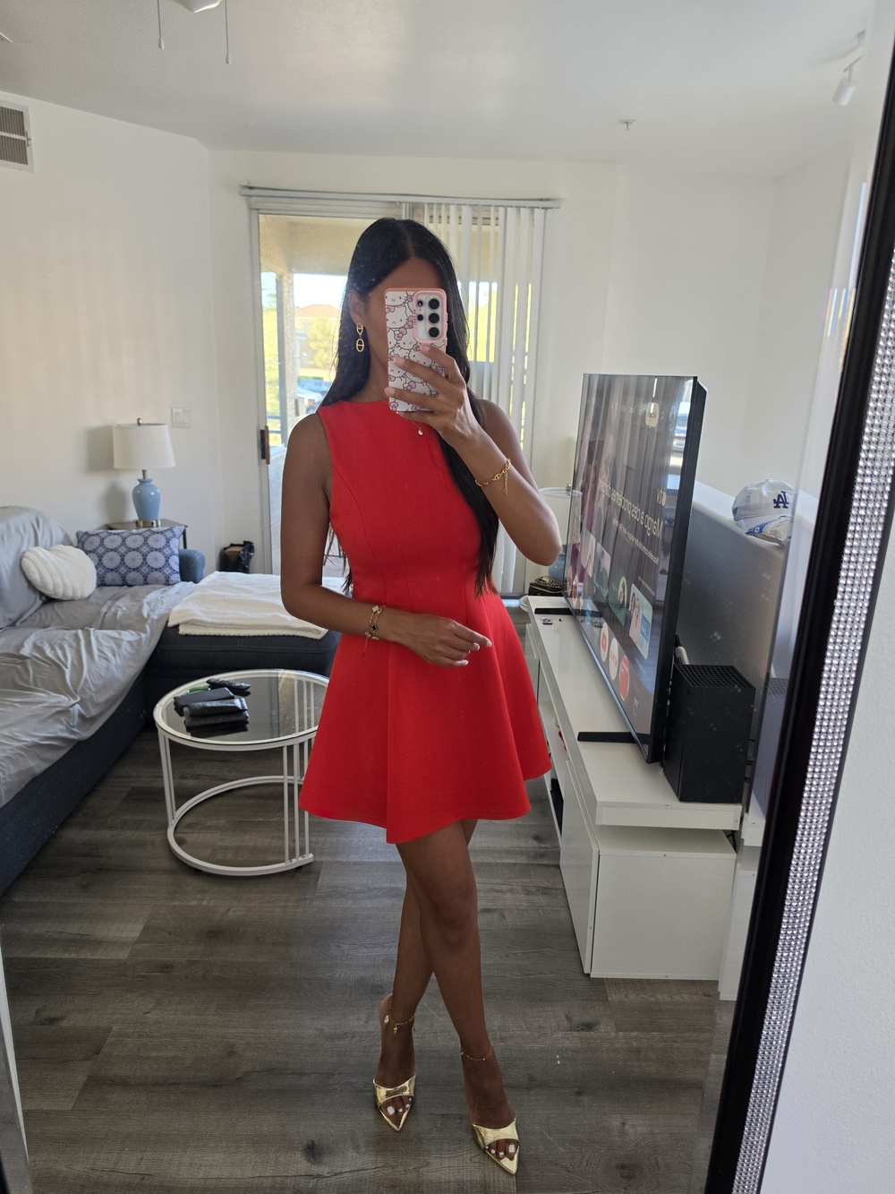 Elegant Red Fit-and-Flare Dress